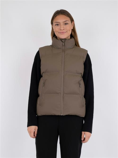 Neo Noir Annike C Puffer Waistcoat Kvinde Dark Taupe Veste Str 40 - hos Magasin