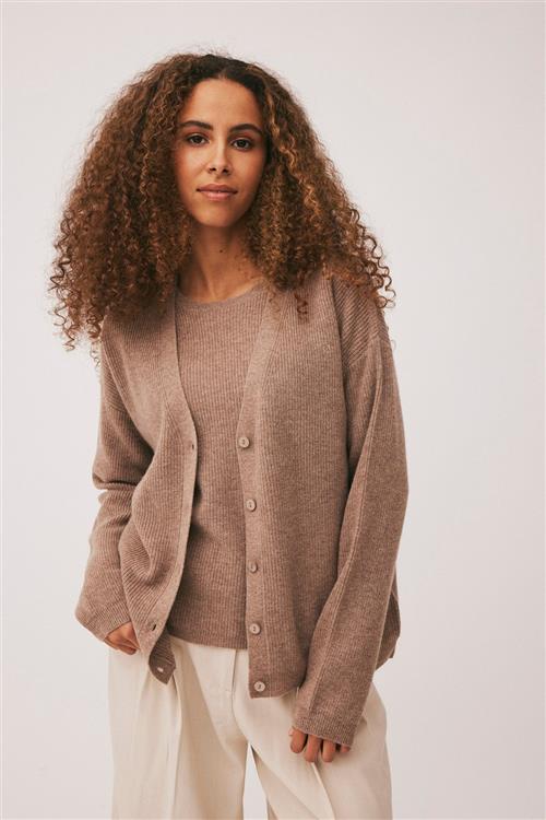 Magasin du Nord Collection Magasin Mabel 5 100 Cashmere Kvinde Sand Melange Cardigans Str S Cashmere