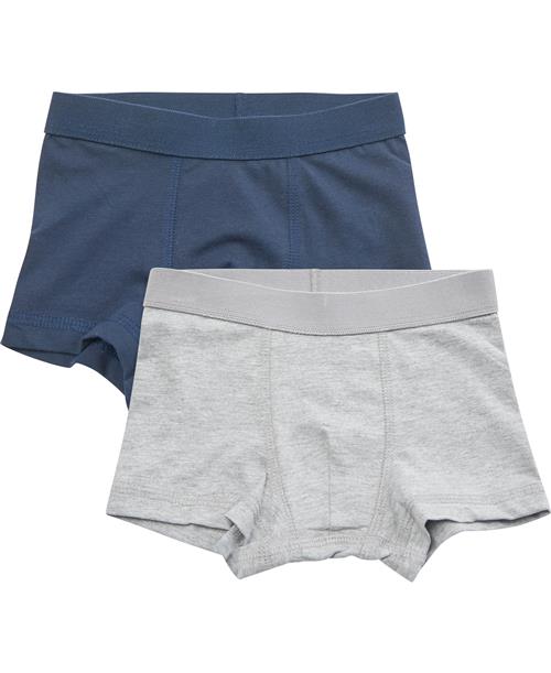 BAKITO by Magasin Du Nord Collection BAKITO by Magasin Boys Boxers 2pack Str 3 Grey Mel. / Navy Underbukser Bomuld