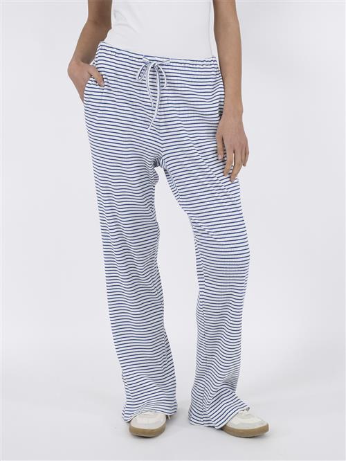 Neo Noir Geri Stripe Pants Kvinde Blue Bukser Med Brede Ben Str 42 - hos Magasin