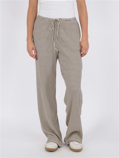 Neo Noir Geri Stripe Pants Kvinde Sand Bukser Med Brede Ben Str 36 - hos Magasin