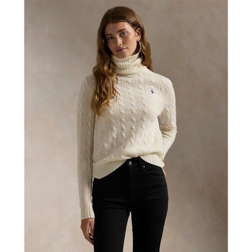 Se Polo Ralph Lauren 2/15 Wool Cash Rwslsl-swt Kvinde Authentic Cream Sweaters Str S - hos Magasin ved Magasin