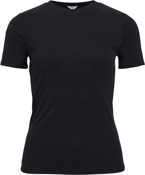 Object Objannie RIB S/S TOP Noos Kvinde Black Kortærmede T-shirts Str XS - hos Magasin