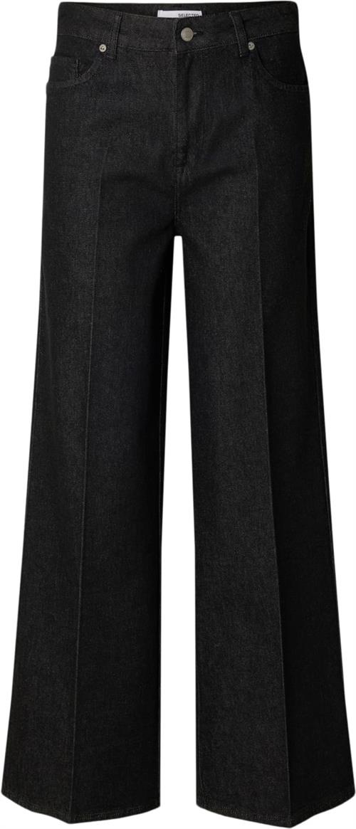 Selected Femme Slfcora HW Denim Pant Kvinde Black Denim/rinse Jeans Str "31/""32" Denim - hos Magasin