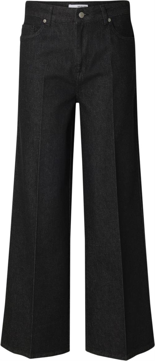 Selected Femme Slfcora HW Denim Pant Kvinde Black Denim/rinse Jeans Str "32/""32" Denim - hos Magasin