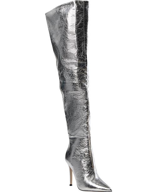 Steve Madden Epic Boots Kvinde Silver Langskaftede Støvler Str 41 - hos Magasin