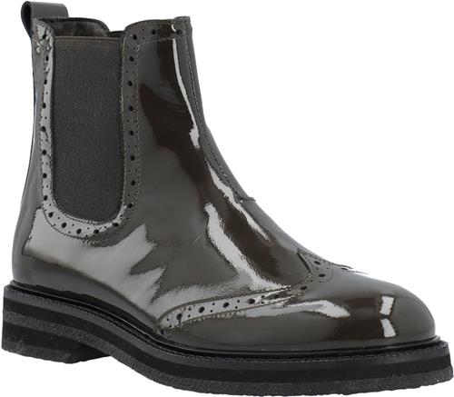 Cashott Casbetty Brogue Chelsea Boot Patent Kvinde Coffee Ankelstøvler Str 40 - hos Magasin