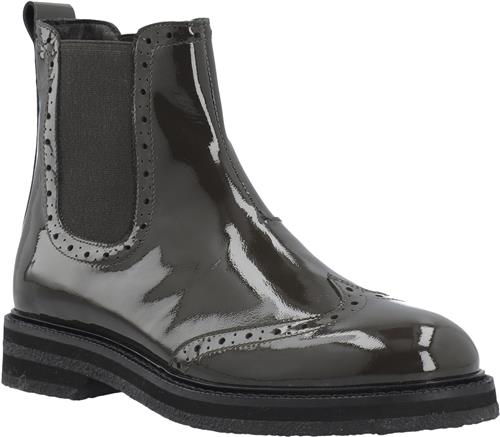 Se Cashott Casbetty Brogue Chelsea Boot Patent Kvinde Coffee Ankelstøvler Str 38 - hos Magasin ved Magasin