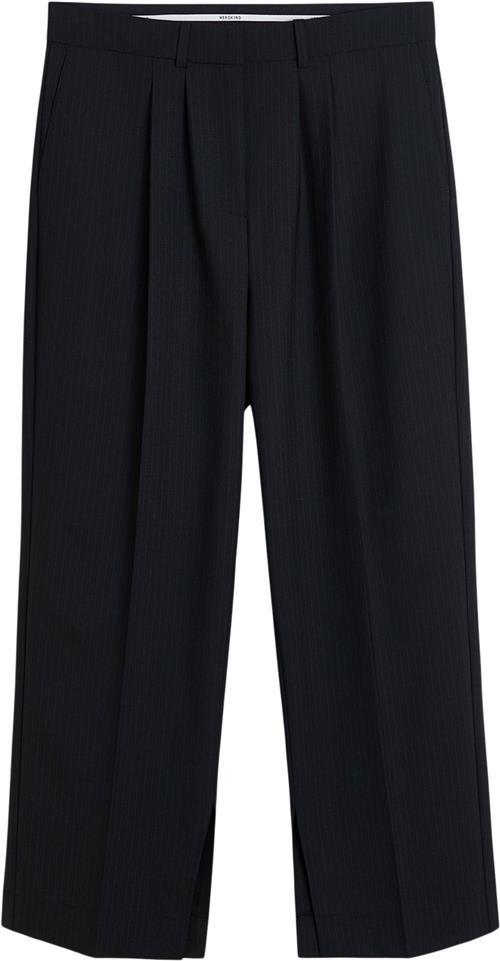 Se HERSKIND Rupert Pants Kvinde Navy Stripe Bukser Med Brede Ben Str 38 - hos Magasin ved Magasin