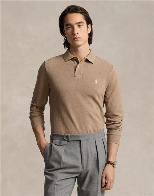 Polo Ralph Lauren Basic Meshlsl-knt Mand Italian Heather/c8135 Langærmede Poloer Classic Fit Str XL - Bomuld hos Magasin