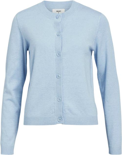 Se Object Objthess L/S Short Cardigan Noos Kvinde Brunnera Blue/melange Col Cardigans Str XS - hos Magasin ved Magasin