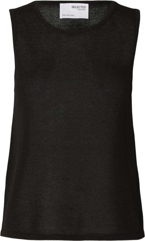 Se Selected Femme Slfmoon SUS SL Knit TOP B Kvinde Sort Tanktoppe Str S - hos Magasin ved Magasin