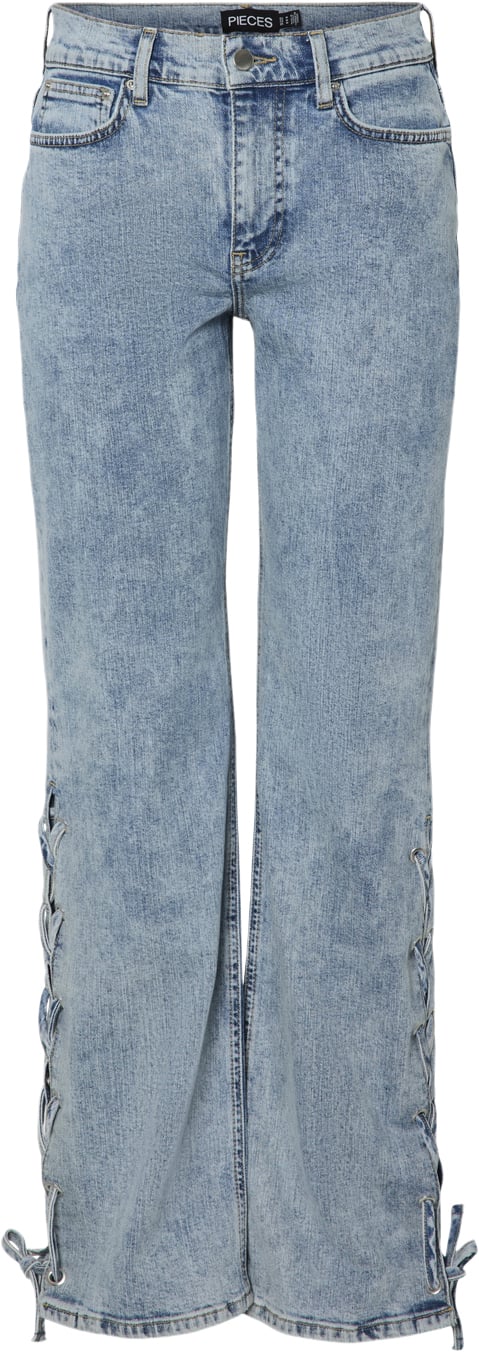 Pieces Pcfenda MW Straight Denim Jeans D2D Kvinde Blå Jeans Str XS Denim - hos Magasin