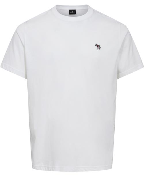 PS Paul Smith Mens REG FIT SS Tshirt Zebra Mand Hvid Kortærmede T-shirts Str S - Bomuld hos Magasin