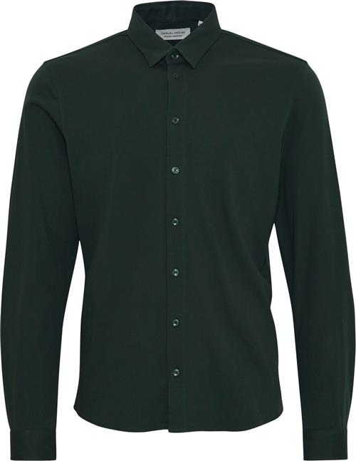 Casual Friday Cfarthur LS BU Jersey Shirt Kvinde Darkest Spruce Skjorter Slim Fit Str S - hos Magasin