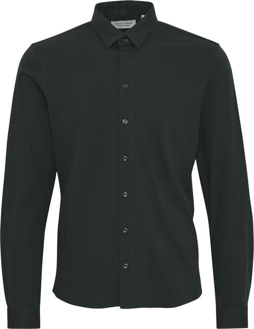 Casual Friday Cfarthur LS BU Jersey Shirt Kvinde Darkest Spruce Skjorter Slim Fit Str M - hos Magasin