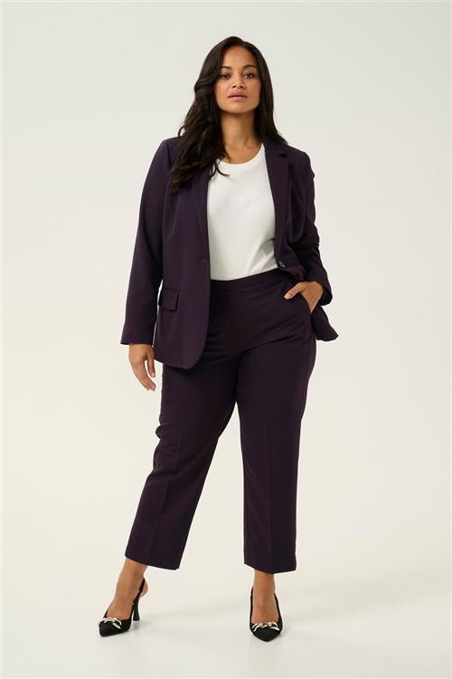 Kaffe Curve Kcsakira Cropped Pants Kvinde Dawn Purple Bukser Med Lige Ben Str 44 - hos Magasin