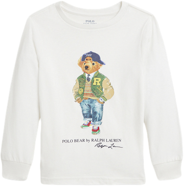 Se Polo Ralph Lauren 26/1 Jerseylscnpom4-kn-tsh Str 6 / 6 år - Deckwash White Langærmede T-shirts hos Magasin ved Magasin