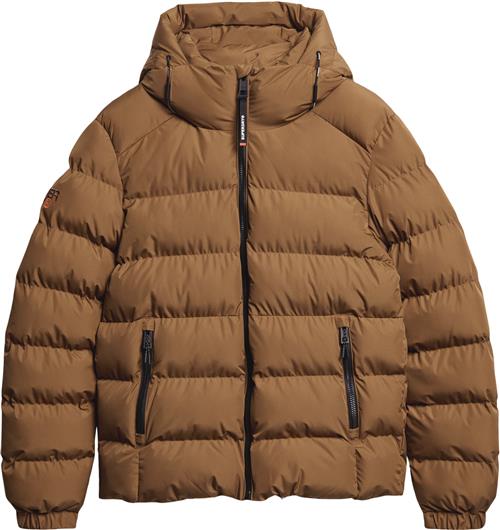 Superdry Hooded Sports Puffer Jacket Mand Denim Co Tobacco Brown Overgangsjakker Str L - hos Magasin