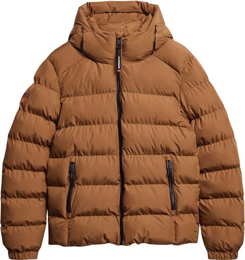 Superdry Hooded Sports Puffer Jacket Mand Denim Co Tobacco Brown Overgangsjakker Str M - hos Magasin