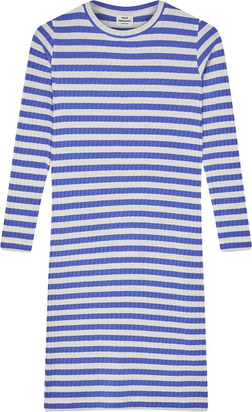 Mads Nørgaard - Copenhagen 5x5 Classic Stripe Dubina Dress Str 8 år - Blå+Hvid+Striber Kjoler hos Magasin