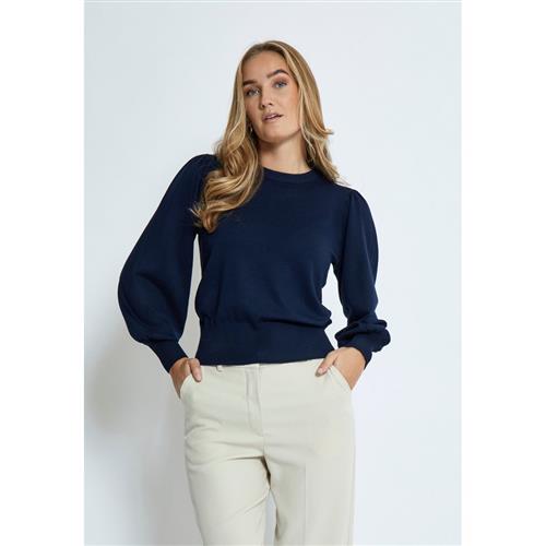 Se Minus Msliva Long Sleeve Pullover Kvinde Black Iris Solid Sweaters Str XS - hos Magasin ved Magasin