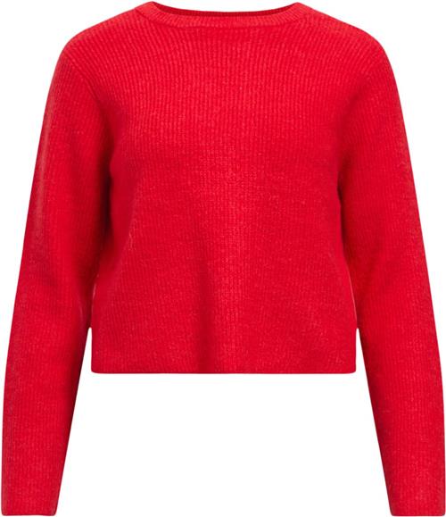 Object Objparvi Knit Cardigan Noos Kvinde Flame Scarlet/melange Col Sweaters Regular Fit Str XS - hos Magasin