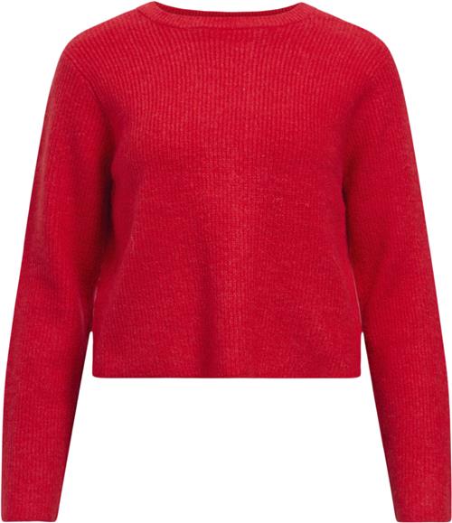 Object Objparvi Knit Cardigan Noos Kvinde Flame Scarlet/melange Col Sweaters Regular Fit Str M - hos Magasin