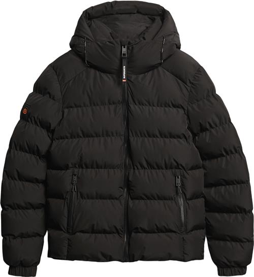 Superdry Hooded Sports Puffer Jacket Mand Black Overgangsjakker Str S - hos Magasin