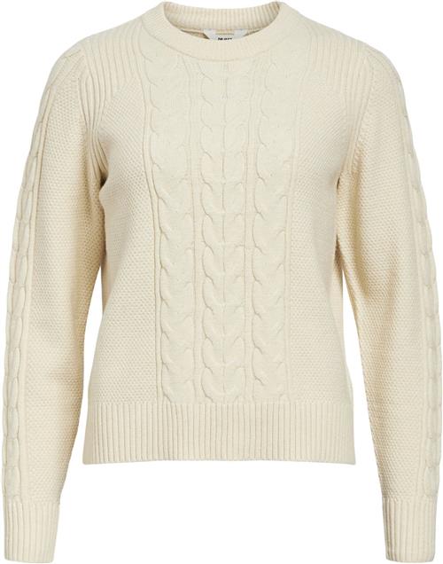 Se Object Objdoris RE L/S Knit Pullover Noos Kvinde Sandshell/melange Sweaters Regular Fit Str XS - hos Magasin ved Magasin