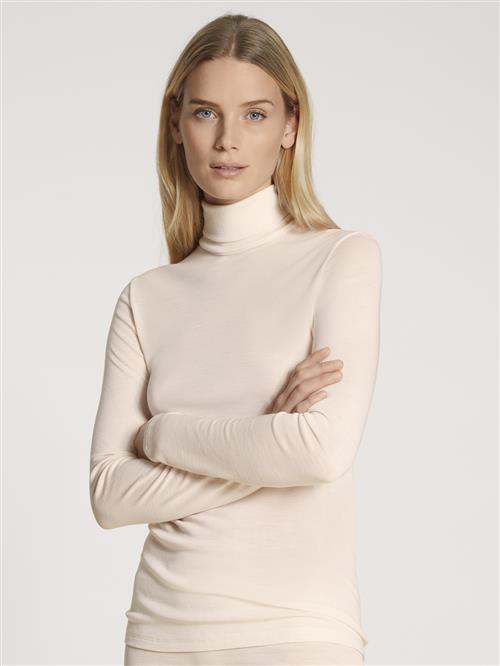 Calida Damen Top Langarm Kvinde Light Ivory Rullekraver Str XS - Silke hos Magasin