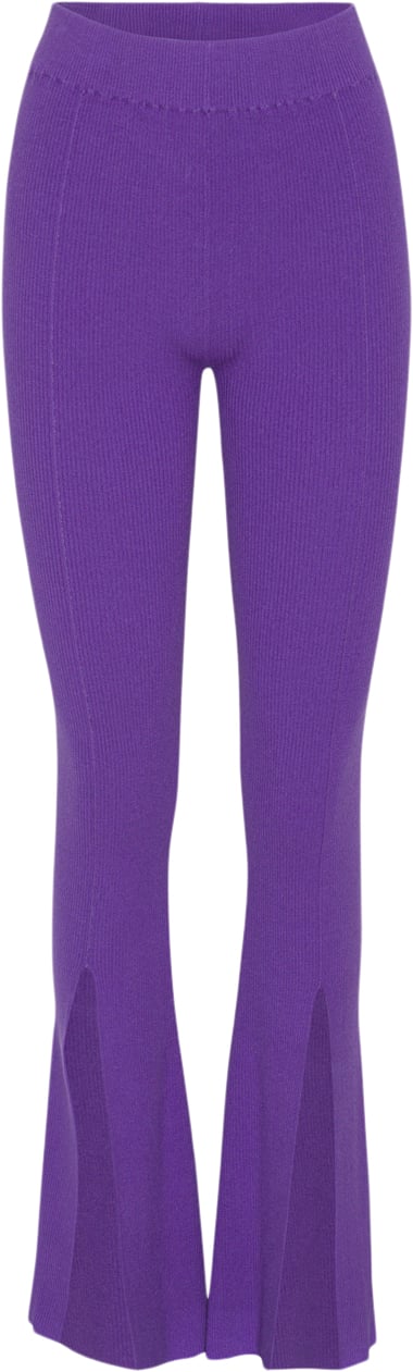 Se REMAIN Dense Knit Slit Pants Kvinde Passion Flower Flare Bukser Str 34 - hos Magasin ved Magasin