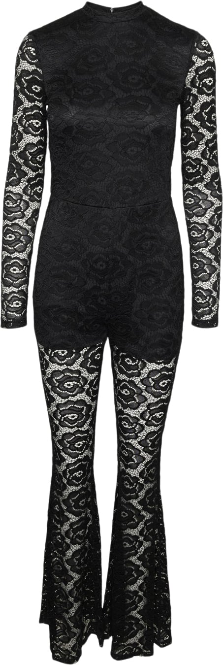 Something New Snalice LS Lace Jumpsuit DSQ Kvinde Black Buksedragter Str XS - hos Magasin