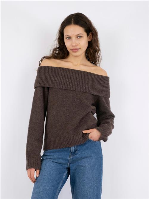 Se Neo Noir Jane Knit Blouse Kvinde Brown Melange Sweaters Str 40 - hos Magasin ved Magasin