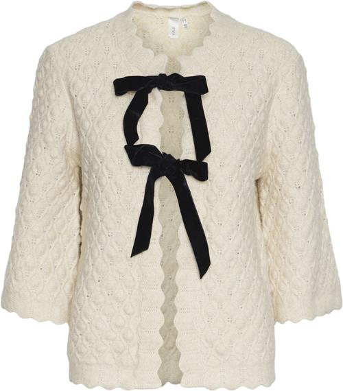 YAS Yasegsa 3/4 Knit Cardigan S. Kvinde Birch/black Ties Cardigans Str S - hos Magasin