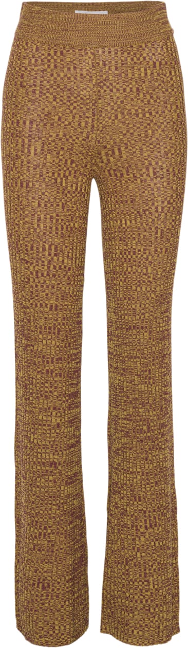 Se REMAIN Ribbed Staight Pants Kvinde Old Gold Comb. Bukser Med Brede Ben Str 40 - hos Magasin ved Magasin