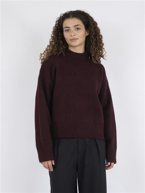 Neo Noir Paulina Knit Blouse Kvinde Wine Sweaters Str 36 - hos Magasin