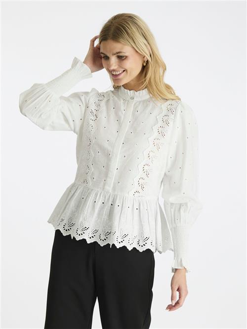 Se Neo Noir Maviana Emb Blouse Kvinde White Langærmede Bluser Str 42 - hos Magasin ved Magasin