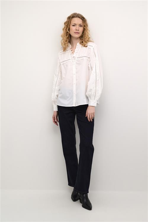 Culture Culio Iris Lace Shirt Kvinde Spring Gardenia Langærmede Skjorter Str S - hos Magasin