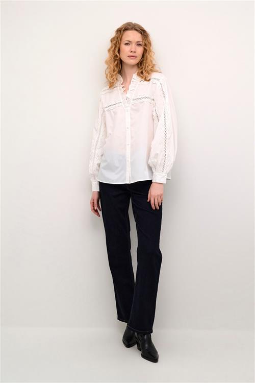 Culture Culio Iris Lace Shirt Kvinde Spring Gardenia Langærmede Skjorter Str L - hos Magasin