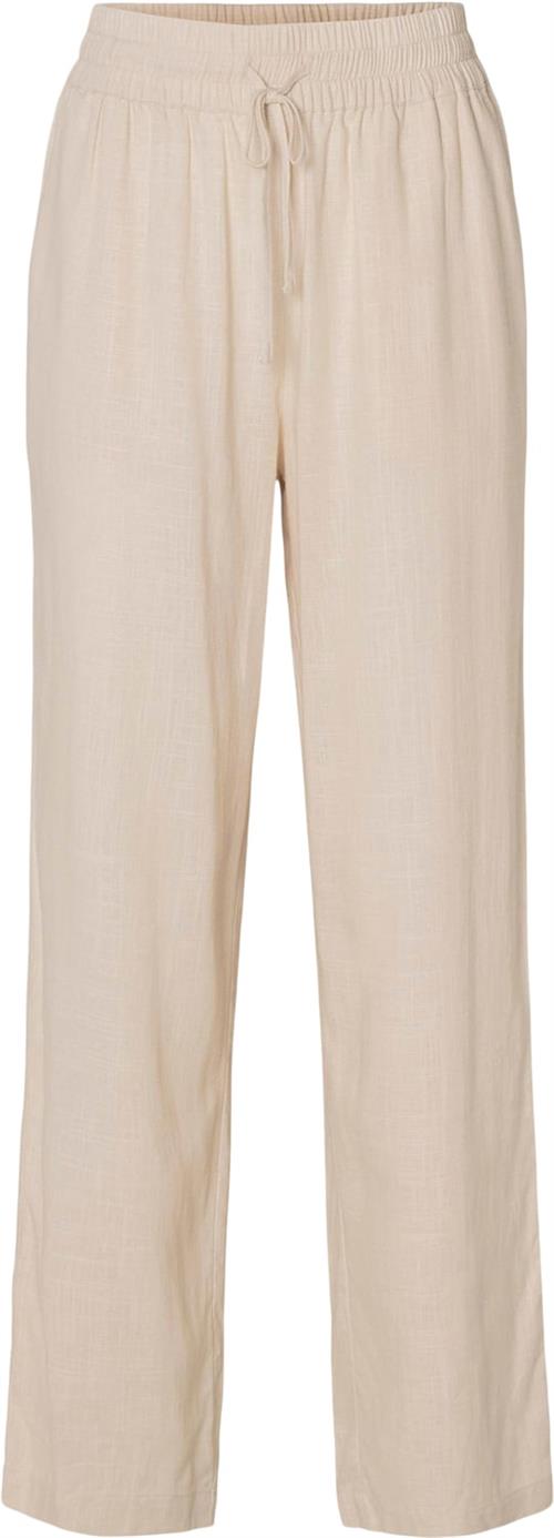 Selected Femme Slfvivagulia MW Long Linen Pant NO Kvinde Sandshell Hørbukser Str 42 - hos Magasin