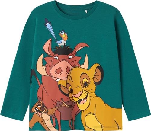 Name It Nmmjoost Lionking LS TOP WDI Str 98 - Antique Green Langærmede T-shirts hos Magasin