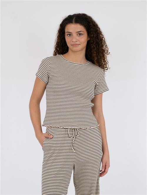 Se Neo Noir Lonnie Stripe Tee Kvinde Sand Toppe Str 42 - hos Magasin ved Magasin