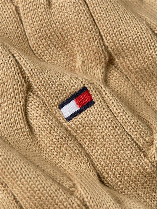 Se Tommy Hilfiger Classic Cotton Cable Crew Neck Mand Safari Canvas Sweaters Str S - hos Magasin ved Magasin