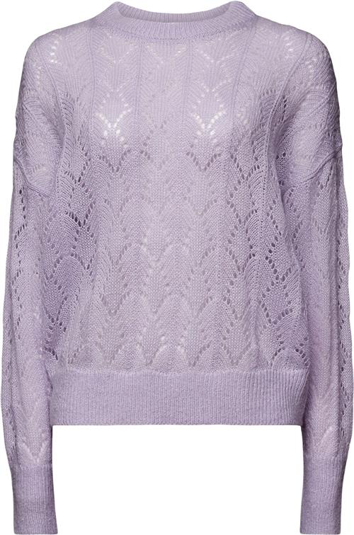 Esprit moh Blend Solid Kvinde Lavender Sweaters Str L - hos Magasin