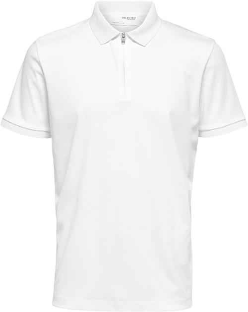 Se Selected Homme Slhfave ZIP SS Polo Noos Mand Blå Kortærmede Poloer Str L - hos Magasin ved Magasin