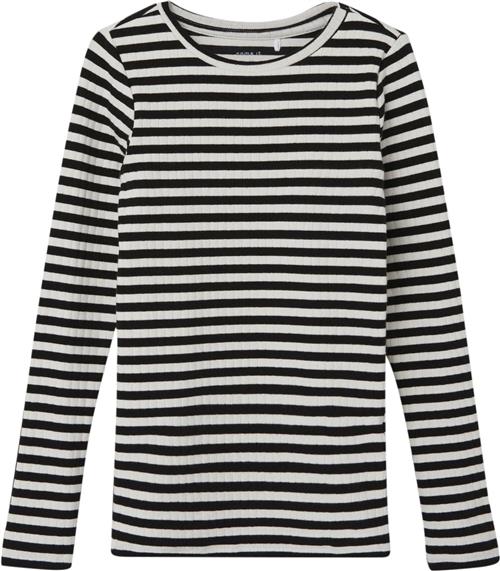 Name It Nkfsuraja XSL LS TOP Noos Str 122/128 - Black/stripe Bluser hos Magasin