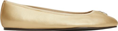 Tommy Hilfiger Gold Leather Ballerina Kvinde Gold Ballerinaer Str 39 - hos Magasin