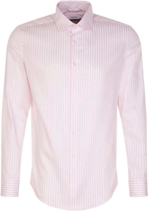 Seidensticker Business Shirt Regular Long Sleeve Kentcollar Stripes Mand Pink Langærmede Skjorter Str 44 - Bomuld hos Magasin