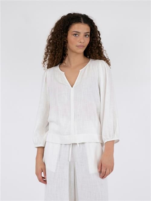 Se Neo Noir Sarla Soft Linen Blouse Kvinde White Langærmede Bluser Str 40 - hos Magasin ved Magasin